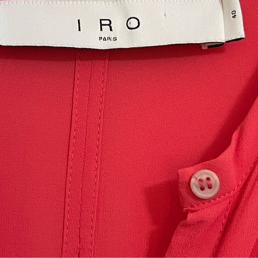 IRO Nima Sleeveless Ruched Hot Coral Dress 40 US 8 - Picture 7 of 16